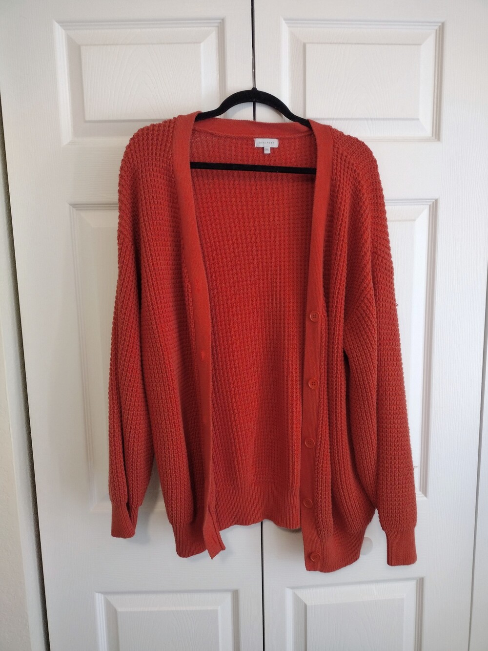 Orange Button Up Cardigan